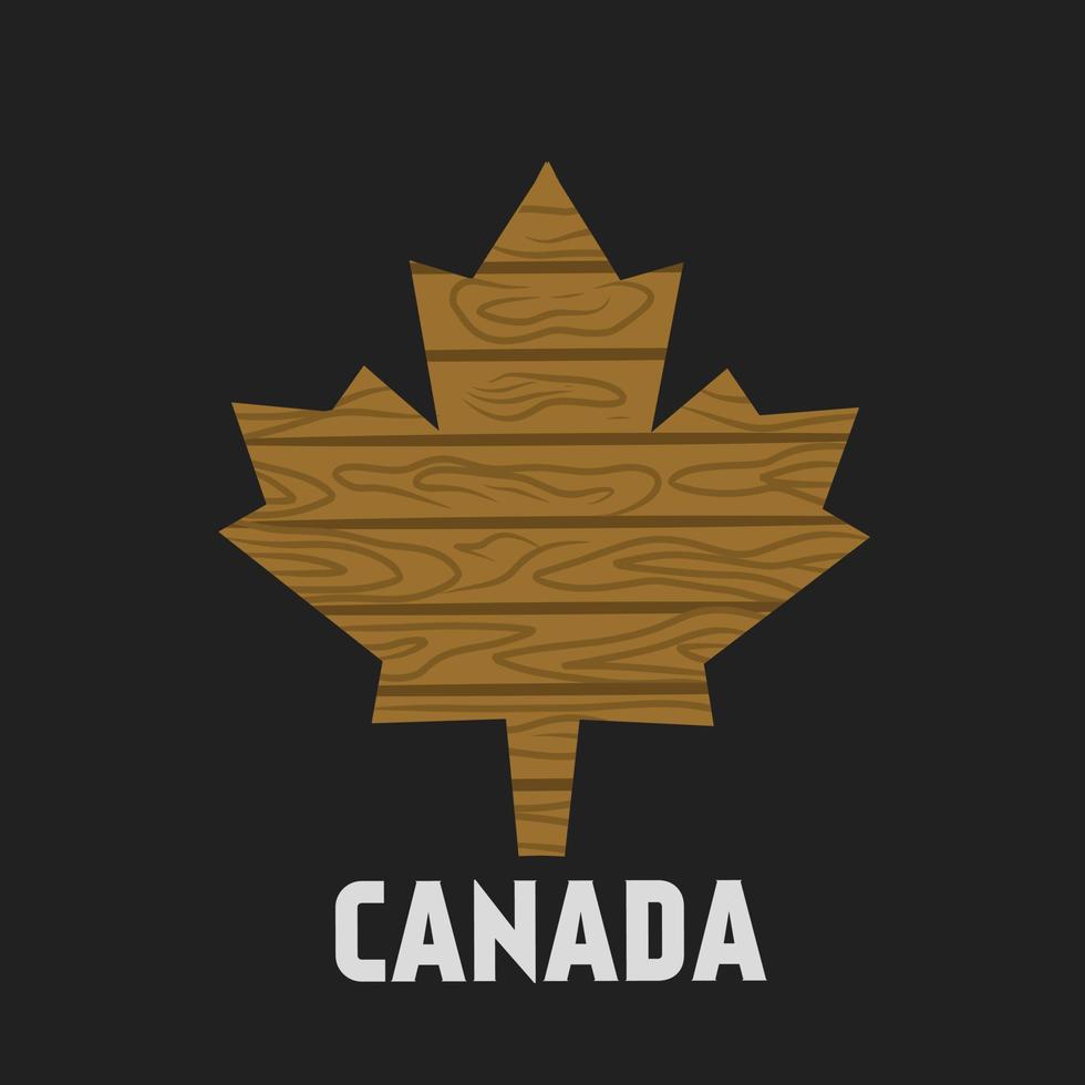 illustration vector of canada symbol with wood pattern perfect for print,etc.