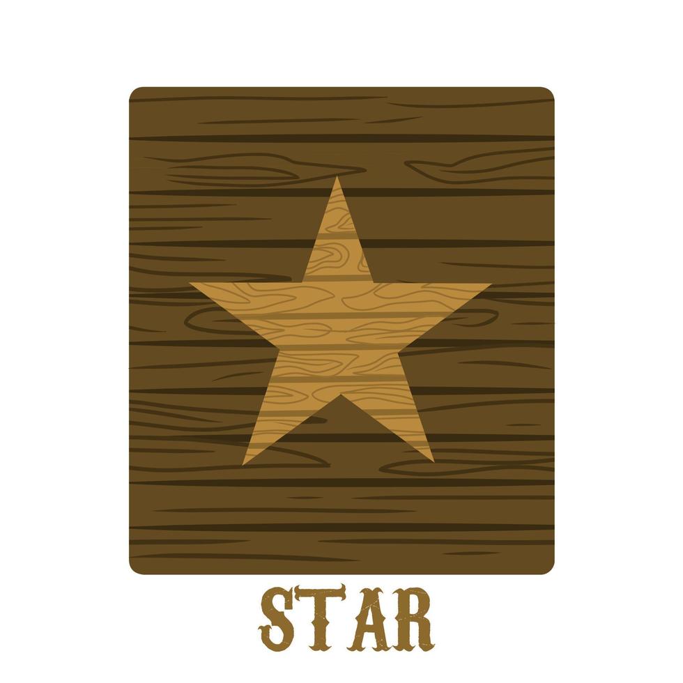 illustration vector of star in wood pattern perfect for print,etc.