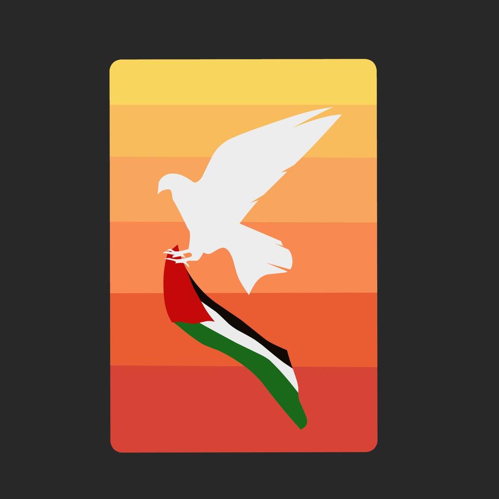 illustration vector of dove bring palestine flag perfect for campaign,etc