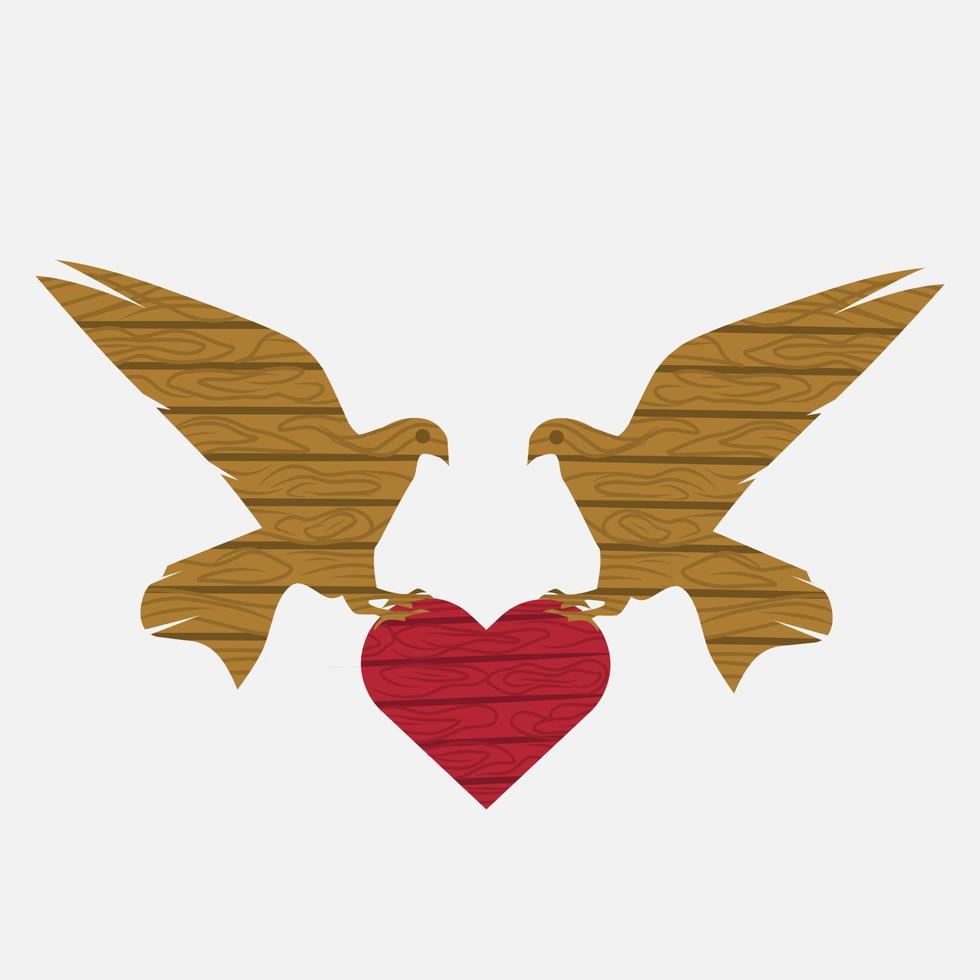 illustration vector of two doves with love perfect for print,etc.