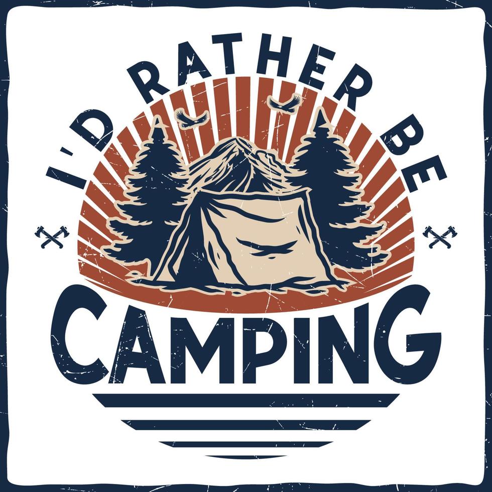 Camping Hiking T-shirt Design retro vintage typography illustration for print vector