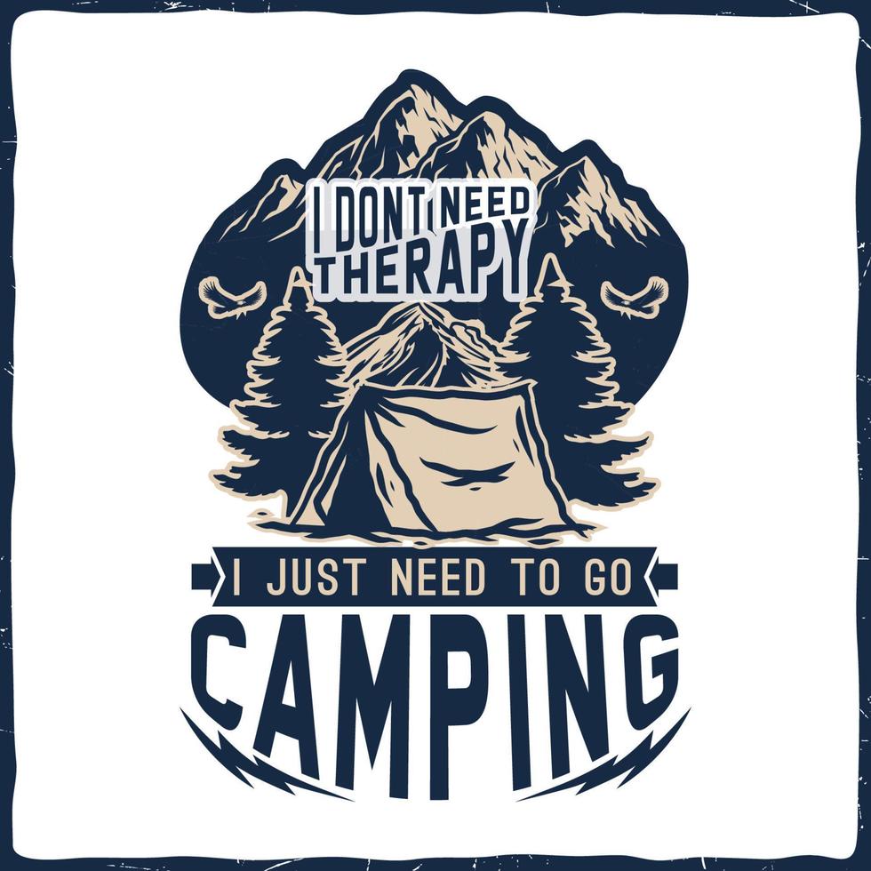 Camping Hiking T-shirt Design retro vintage typography illustration for print vector