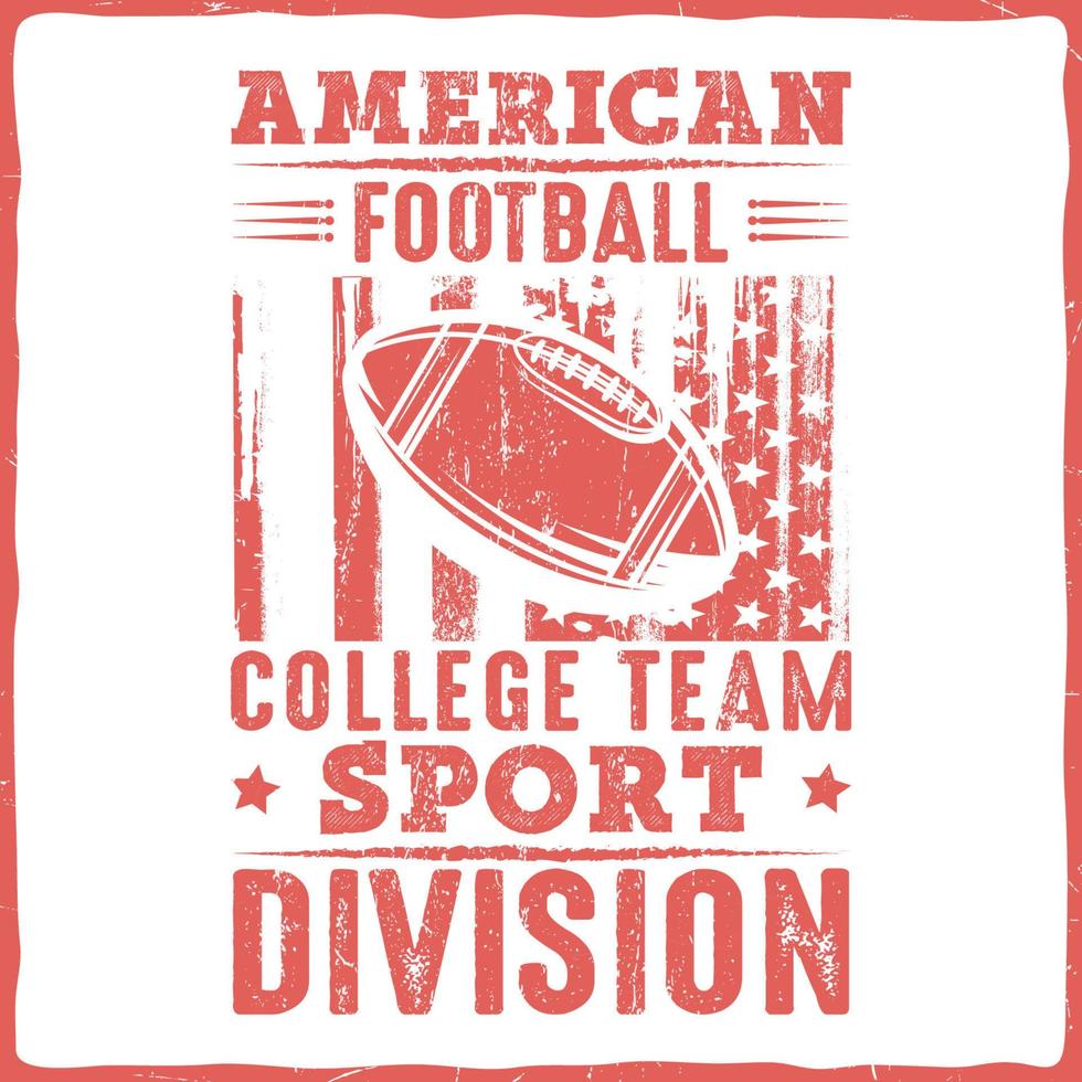 American Football Tshirt Design illustration retro vintage for print vector