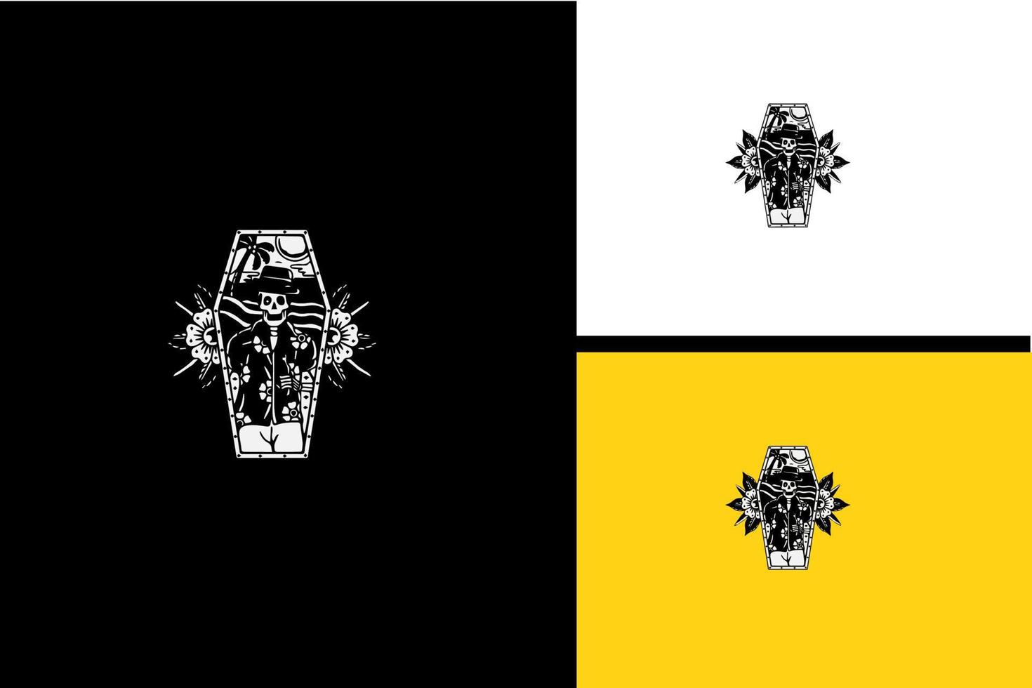 skull and flowers vector black and white