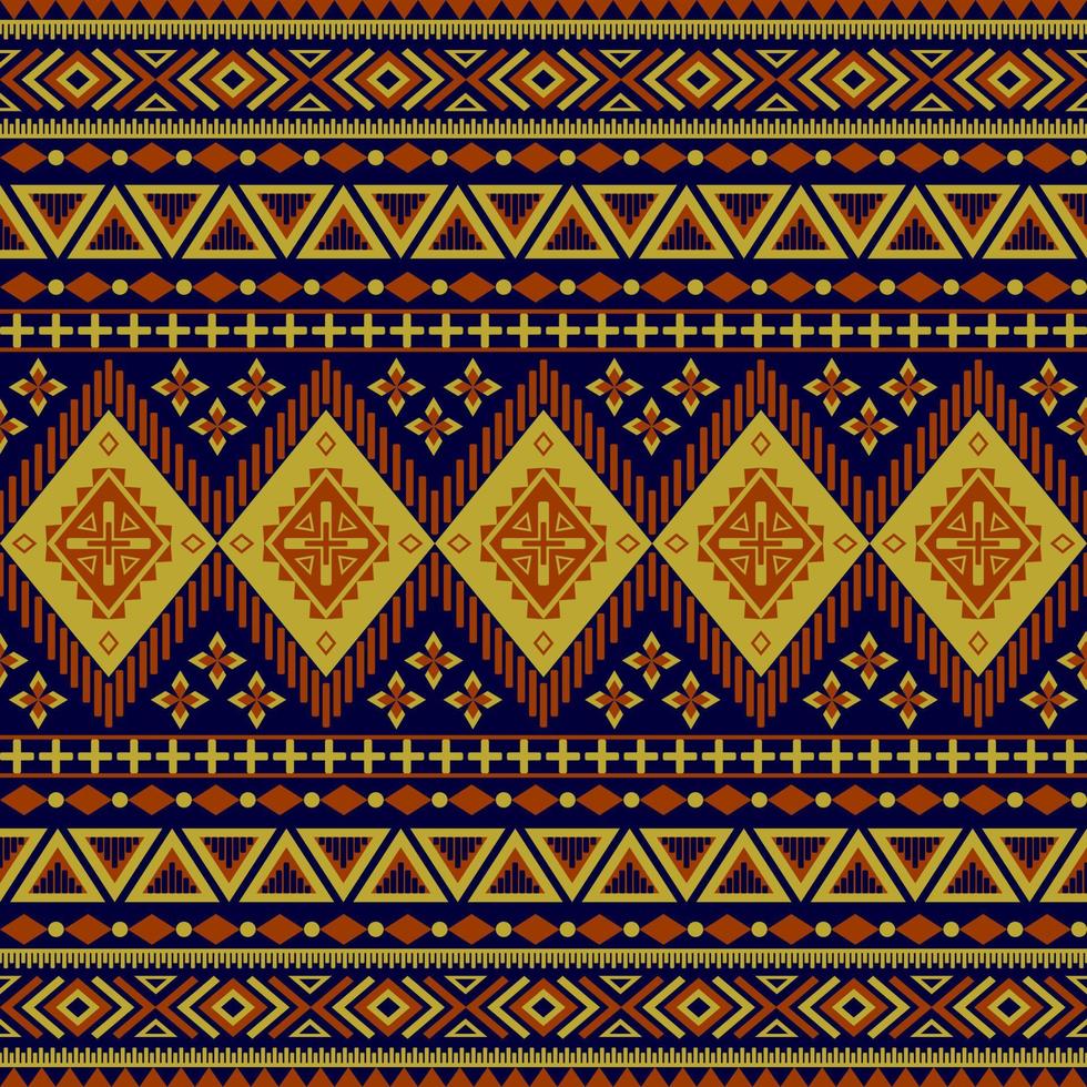 Gemetric ethnic seamless pattern traditional. Design for background, carpet, wallpaper, clothing, wrapping, batic, fabric, vector illustraion. embroidery style.