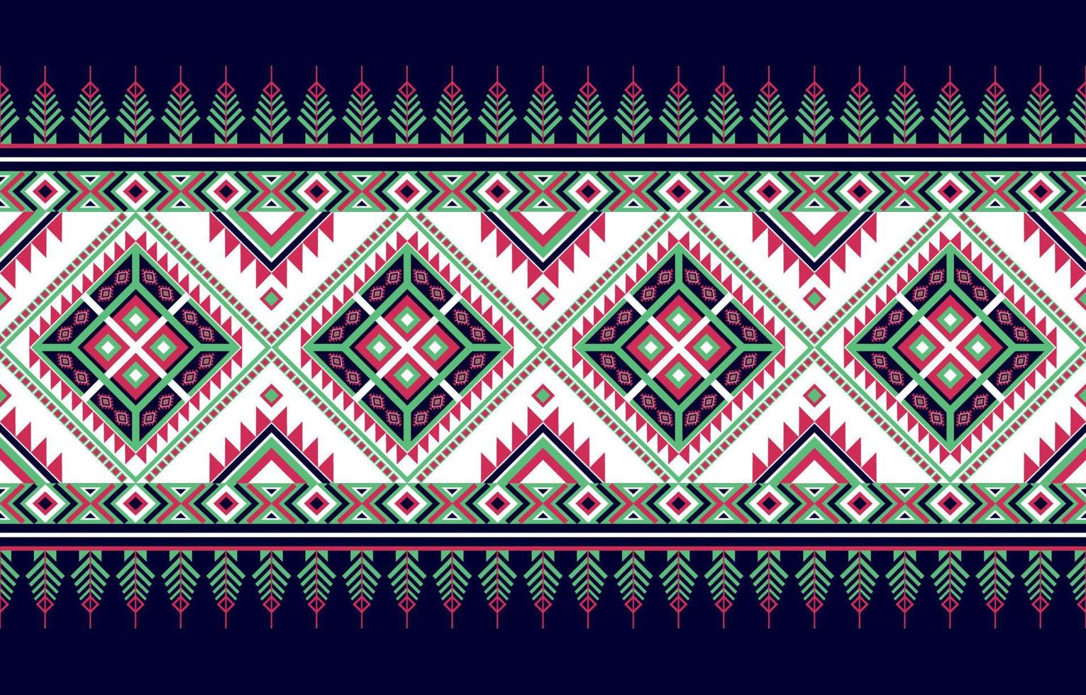 diseño tradicional de patrón oriental étnico geométrico para fondo, alfombra, papel pintado, ropa, envoltura, batic, tela, ilustración vectorial. Estilo de bordado. vector