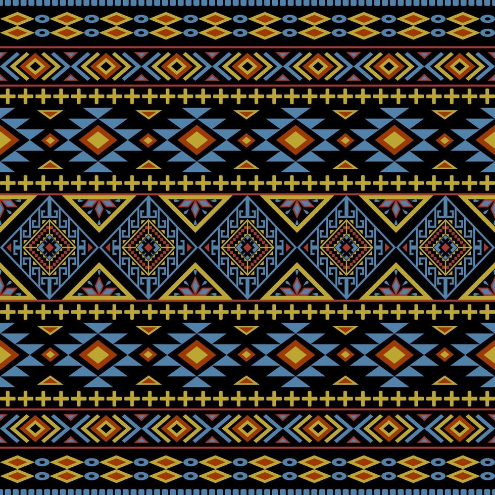 Gemetric ethnic seamless pattern traditional. Design for background, carpet, wallpaper, clothing, wrapping, batic, fabric, vector illustraion. embroidery style.