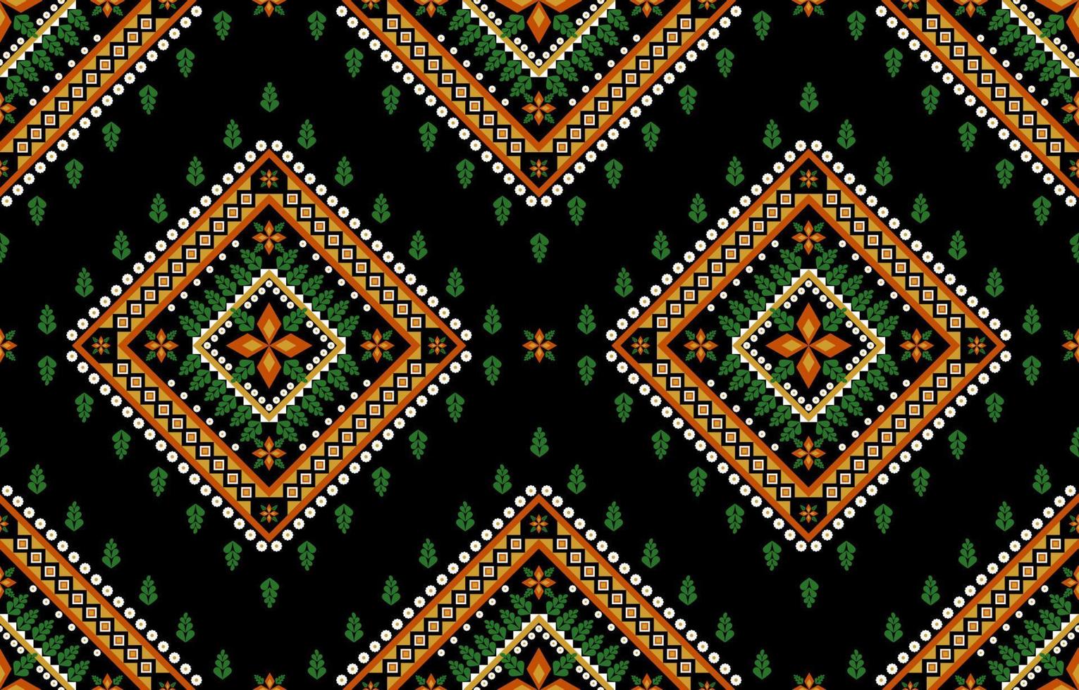 patrón geométrico étnico sin costuras. flor decorativa colorida. estilo tradicional nativo. diseño para fondo, papel tapiz, textura, tela, ropa, alfombra, bordado vector