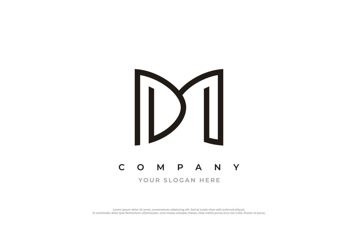 Initial Letter DM Logo Vector Template