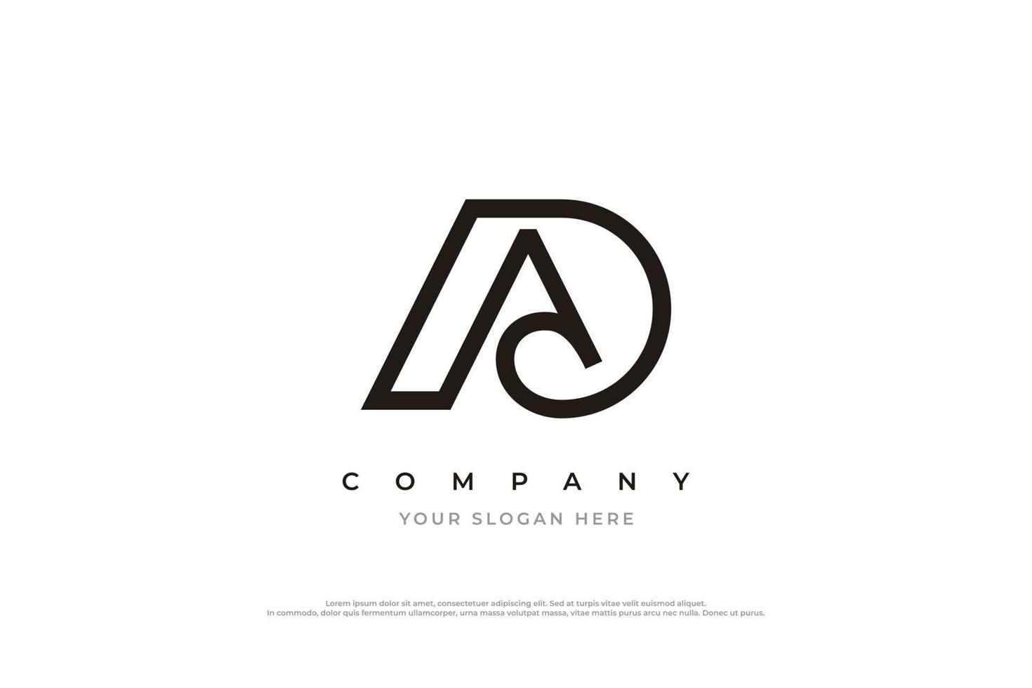 Initial Letter AD Logo Design Vector Template
