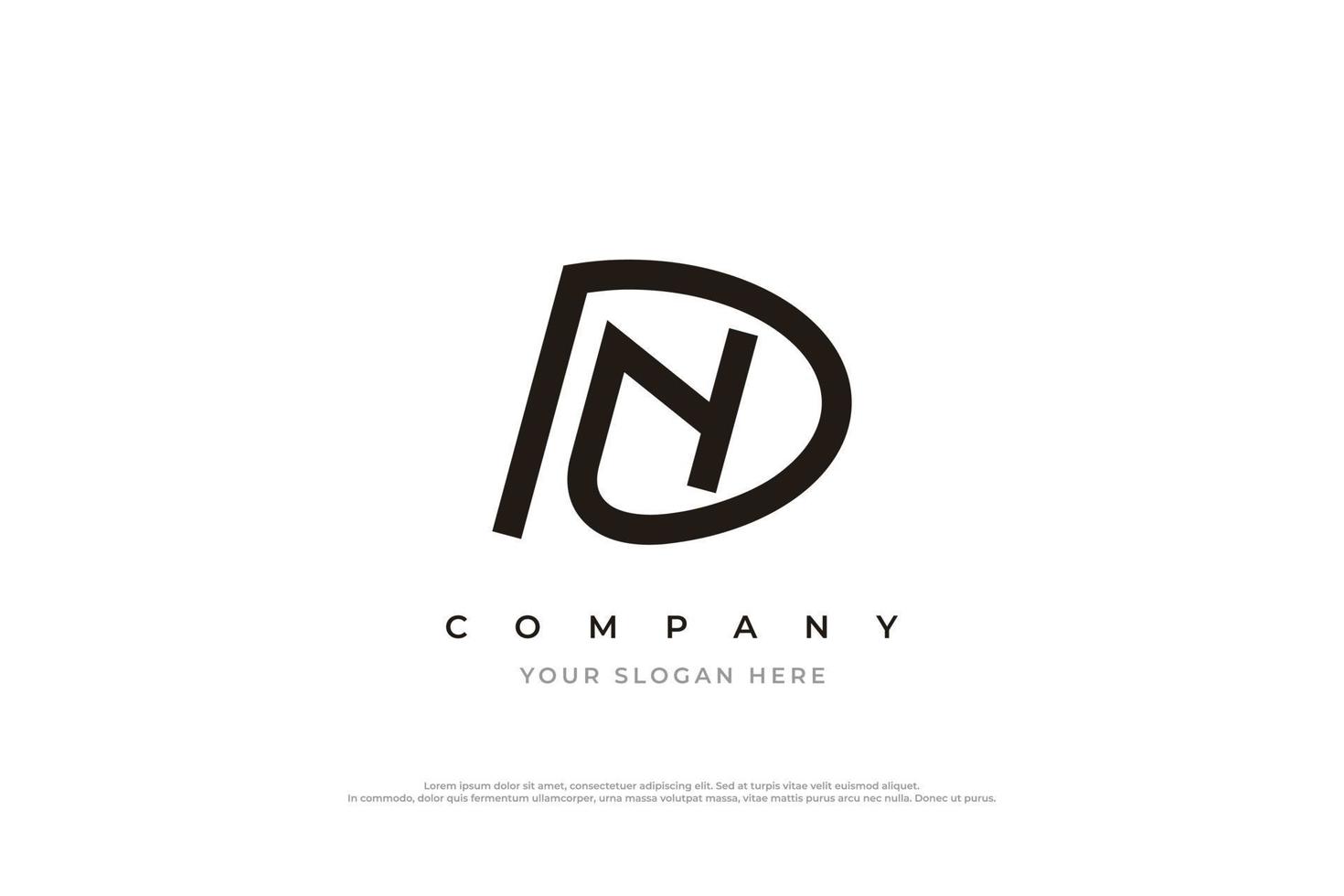 Initial Letter DN Logo Design Vector Template