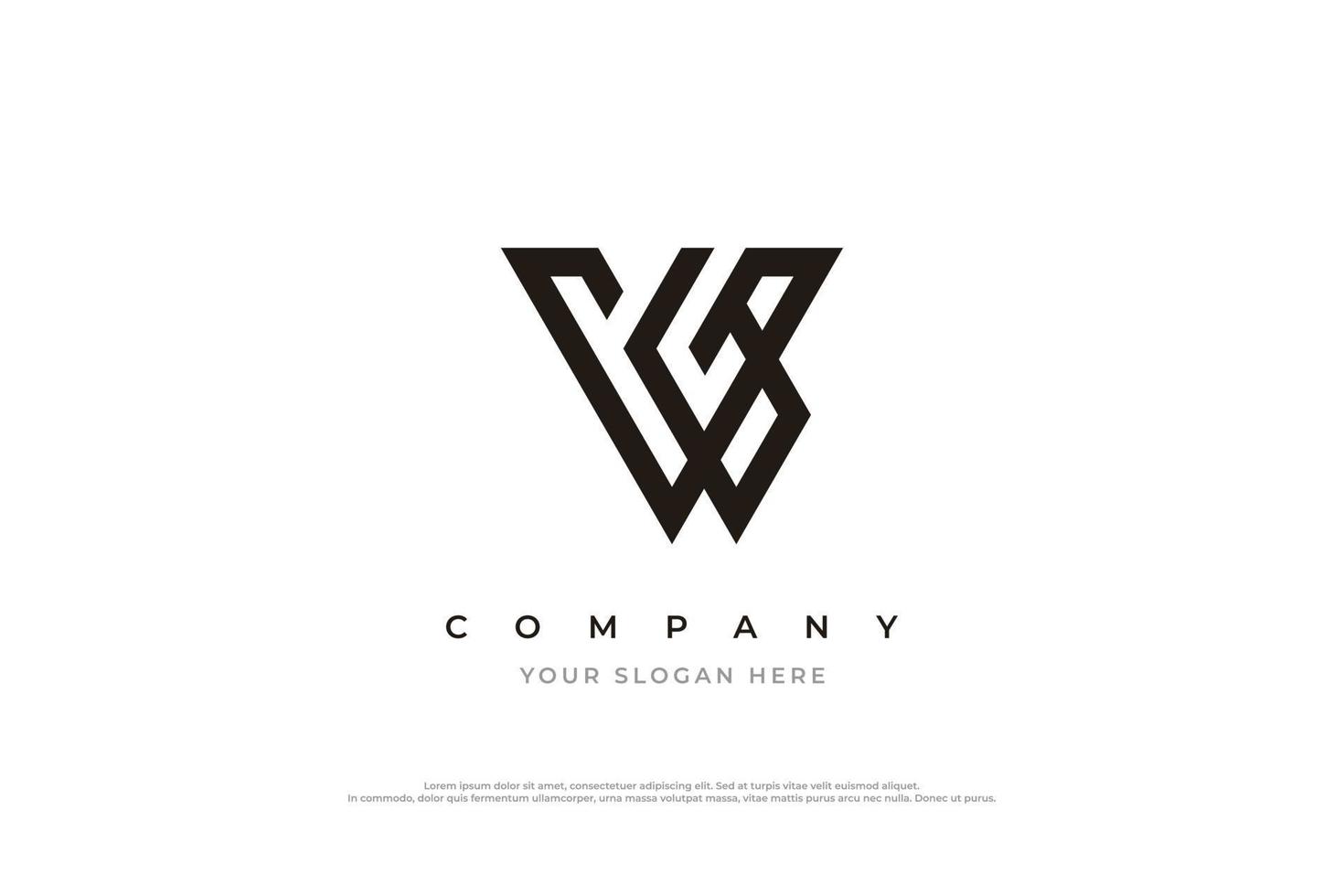 Initial Letter VG Monogram Logo Design Vector