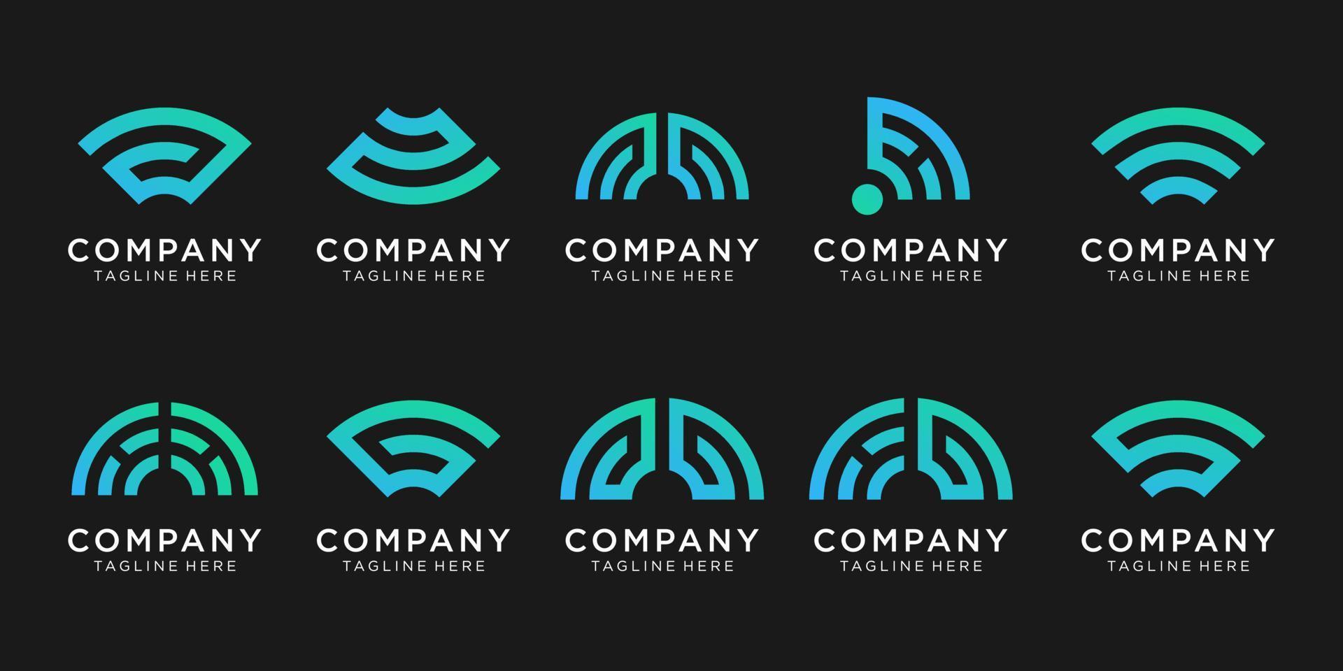 Set of monogram vector logo design for business