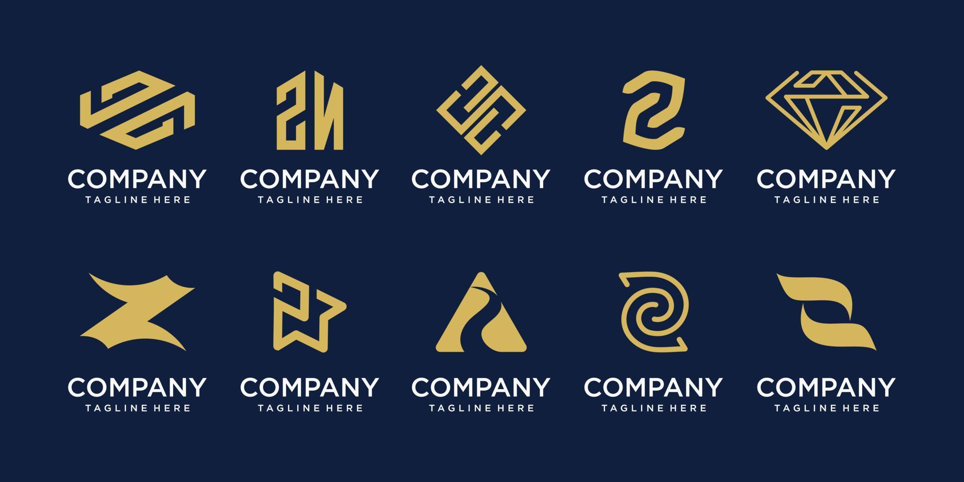 Set of collection initial letter Z logo design template. icons for business of fashion, sport, consulting. vector