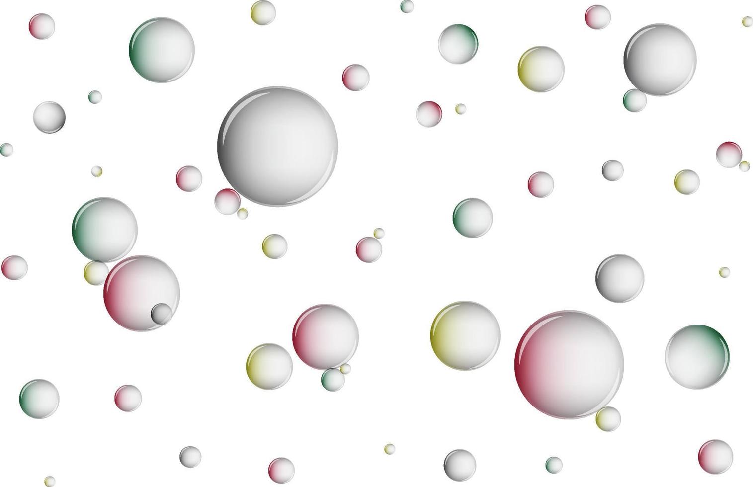 burbujas de aire coloreadas sobre fondo transparente. burbujas de jabón vector