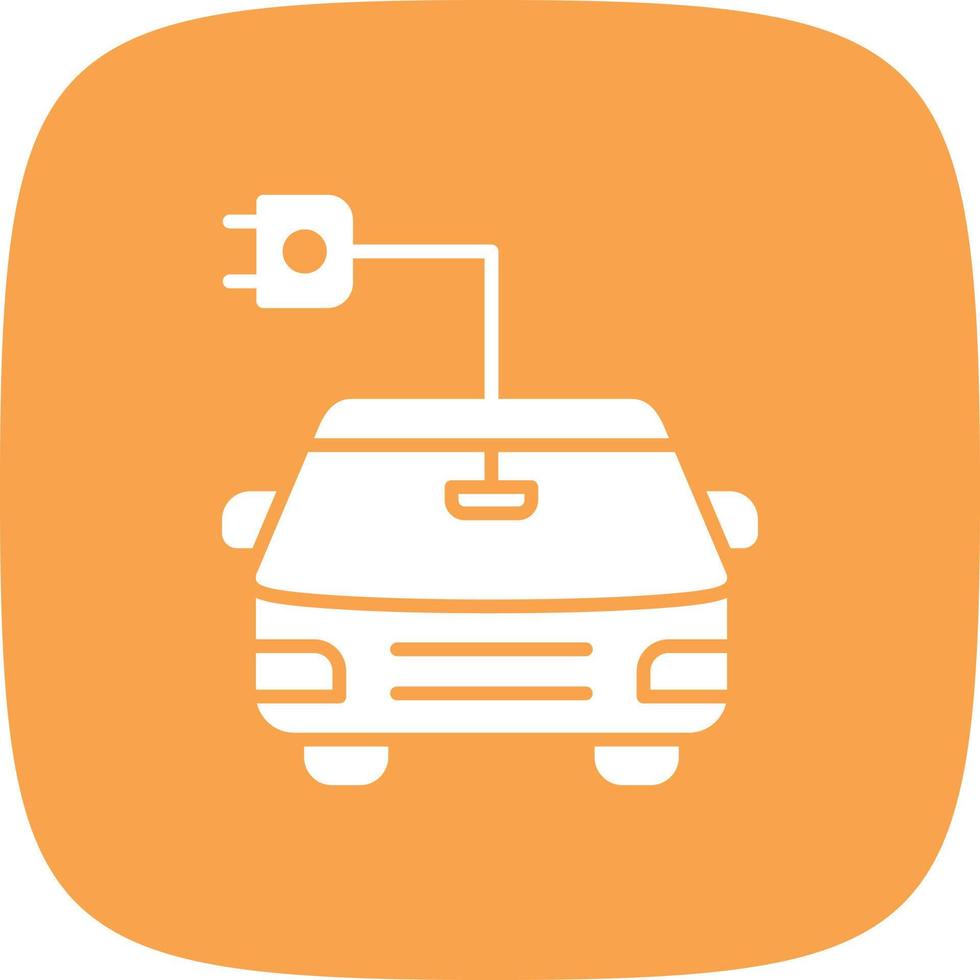 Electric Car Glyph Round Corner vector