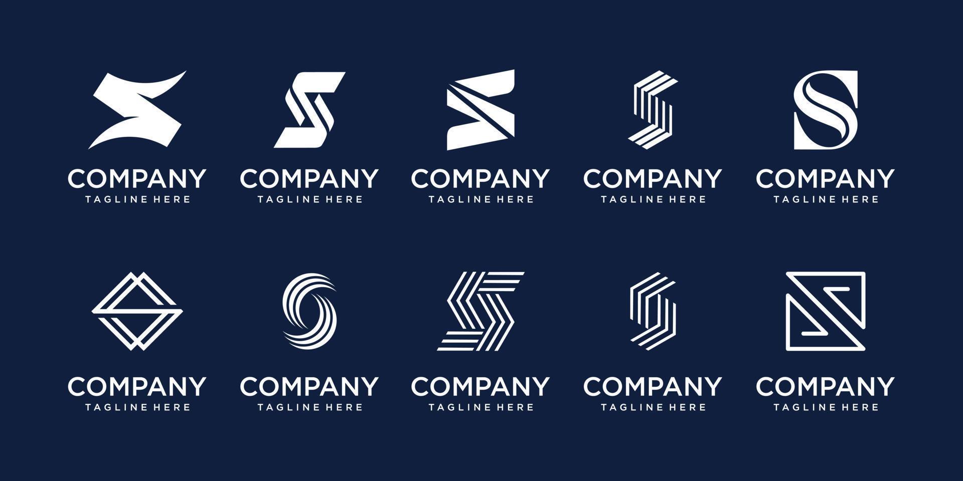 Set of collection initial letter S SS logo design template. icons for business of fashion, sport, automotive, technology digital. vector