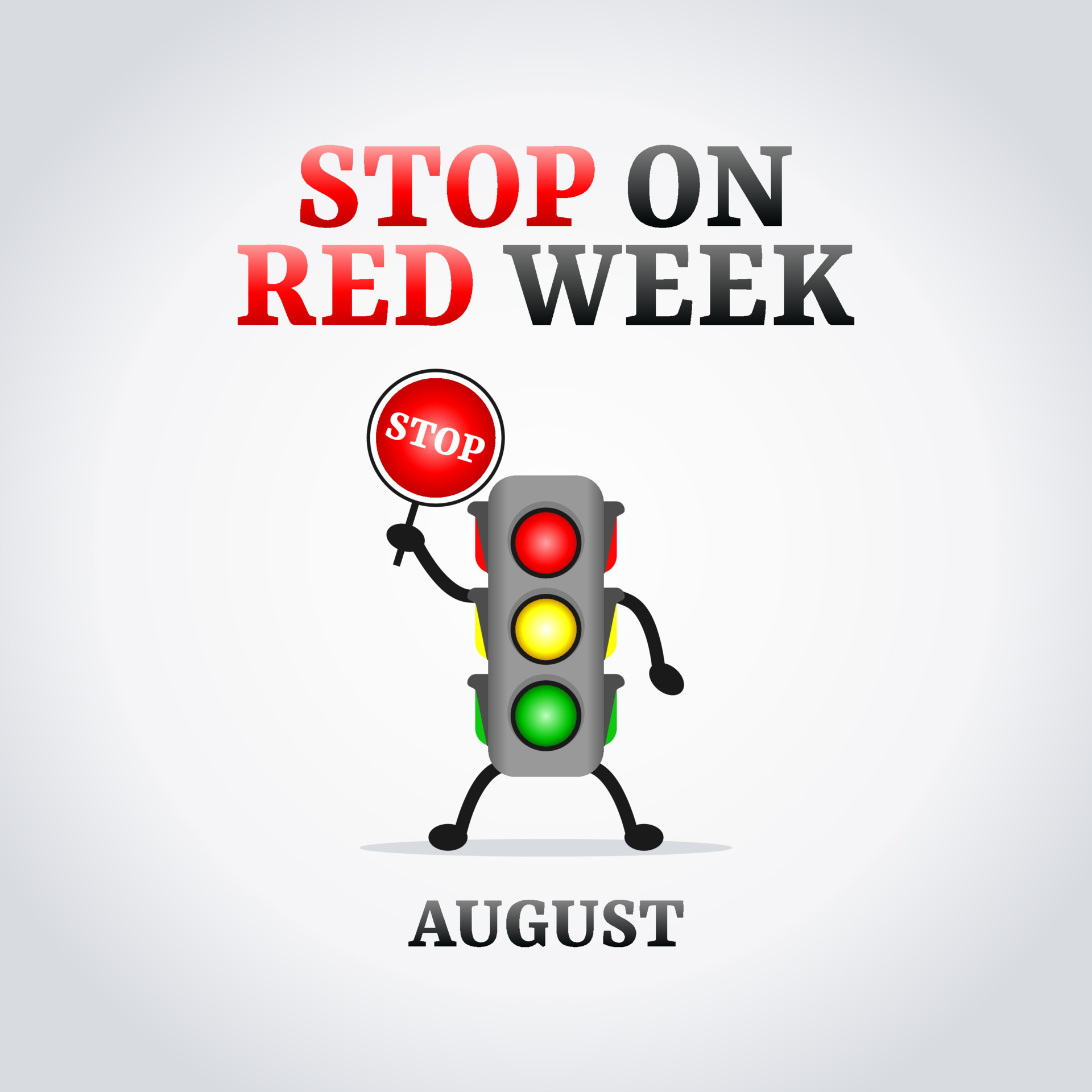 vector graphic of stop on red week good for stop on red week