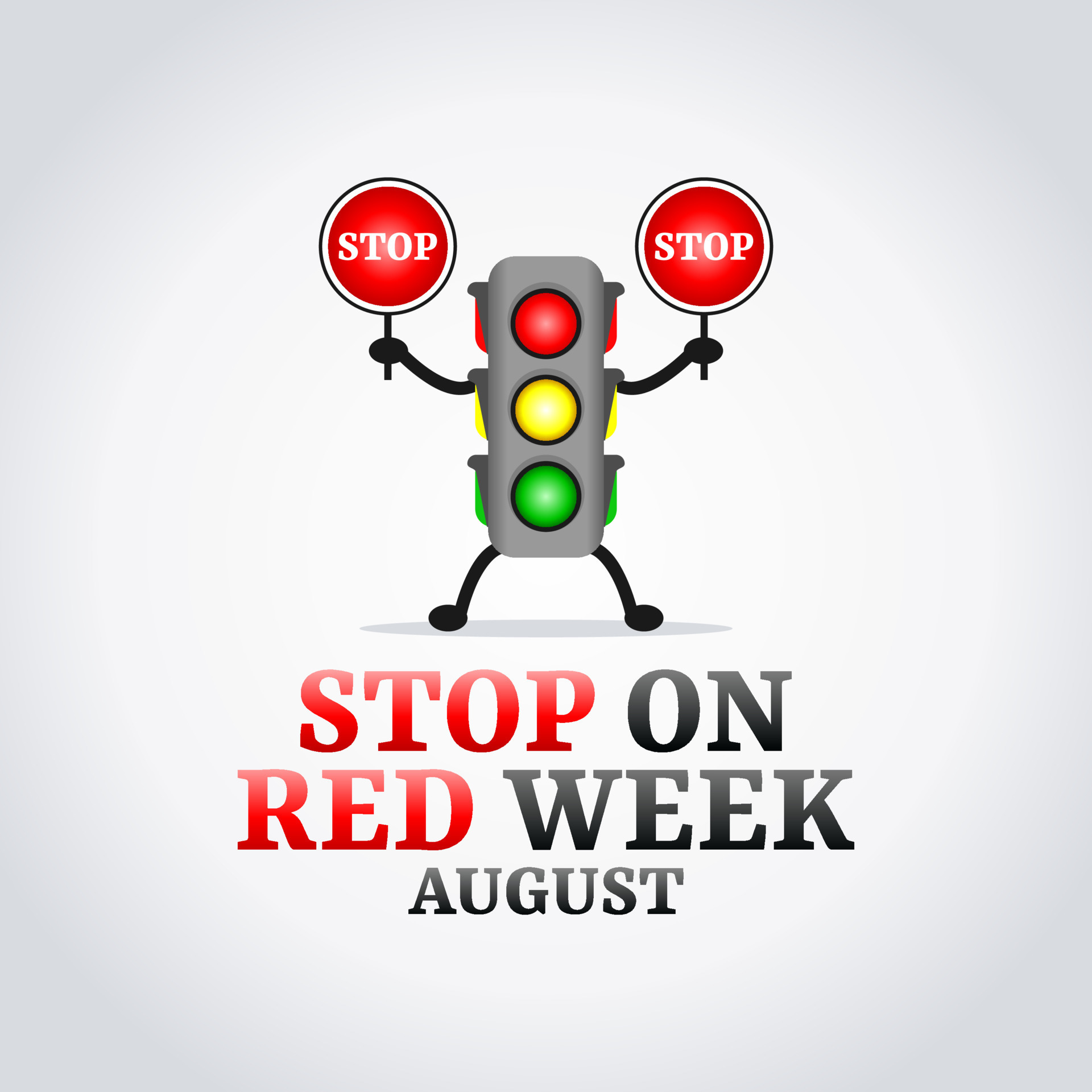 vector graphic of stop on red week good for stop on red week