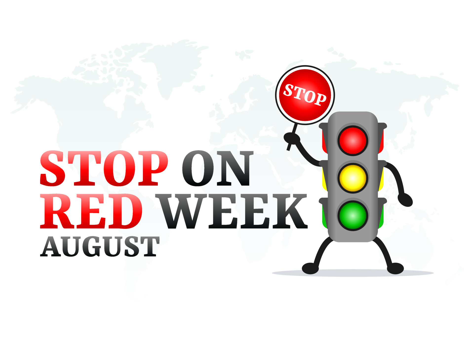 vector graphic of stop on red week good for stop on red week