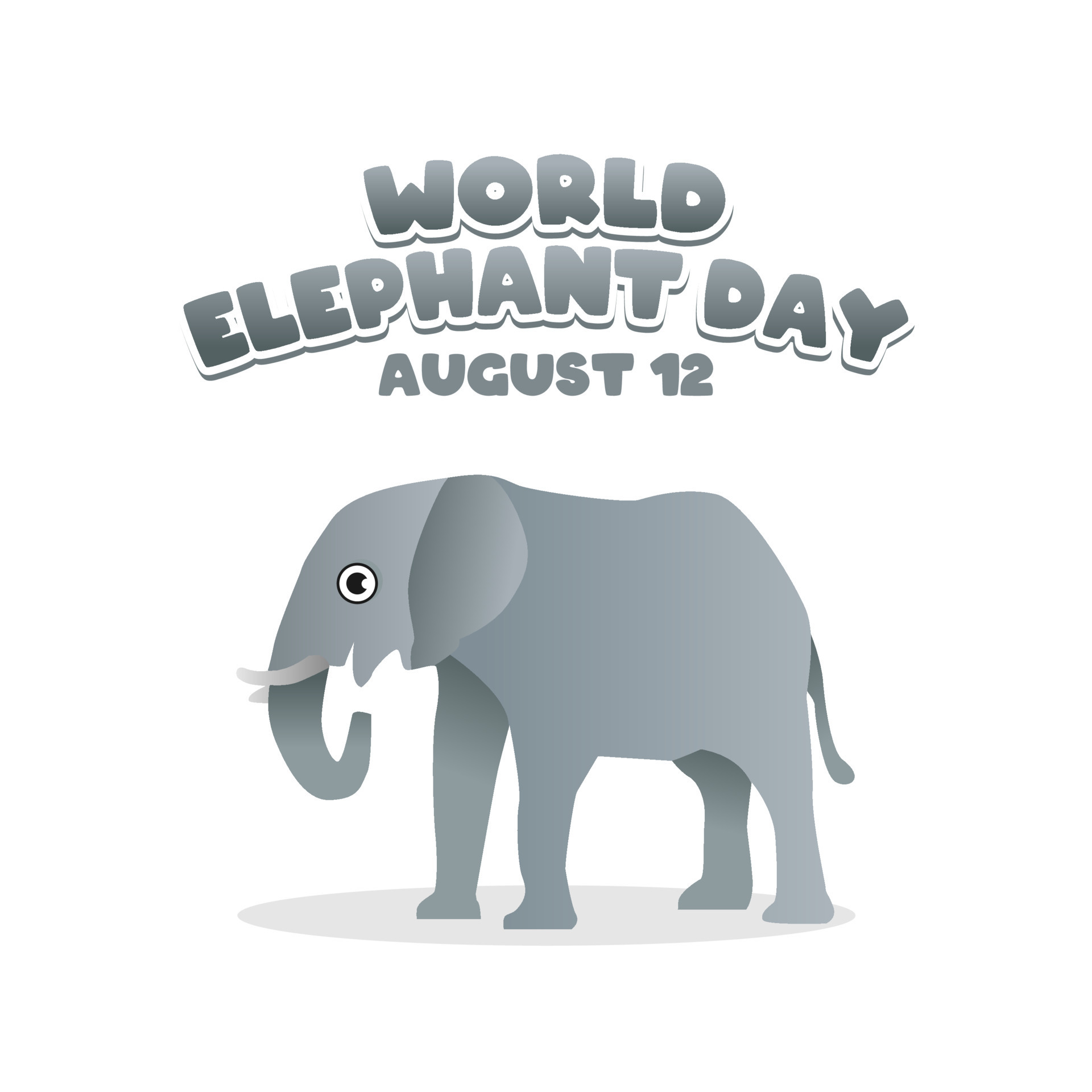 gráfico vectorial del día mundial del elefante bueno para la