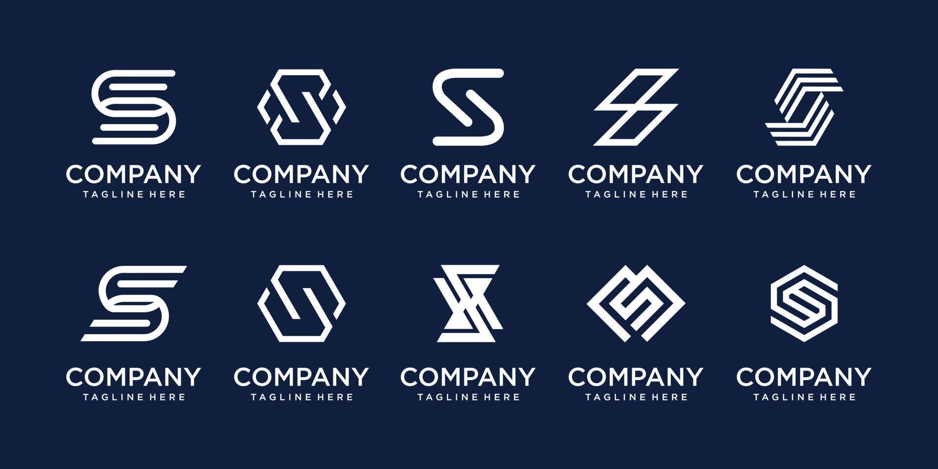 Set of collection initial letter S SS logo design template. icons for business of fashion, sport, automotive, technology digital. vector