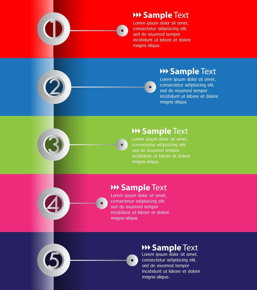 Colorful 5-step Infographic vector
