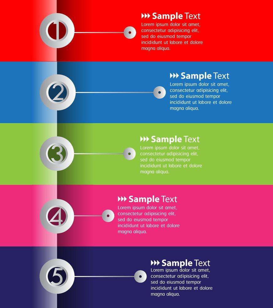 colorida infografía de 5 pasos vector