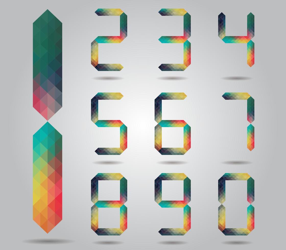 conjunto de números coloridos vector