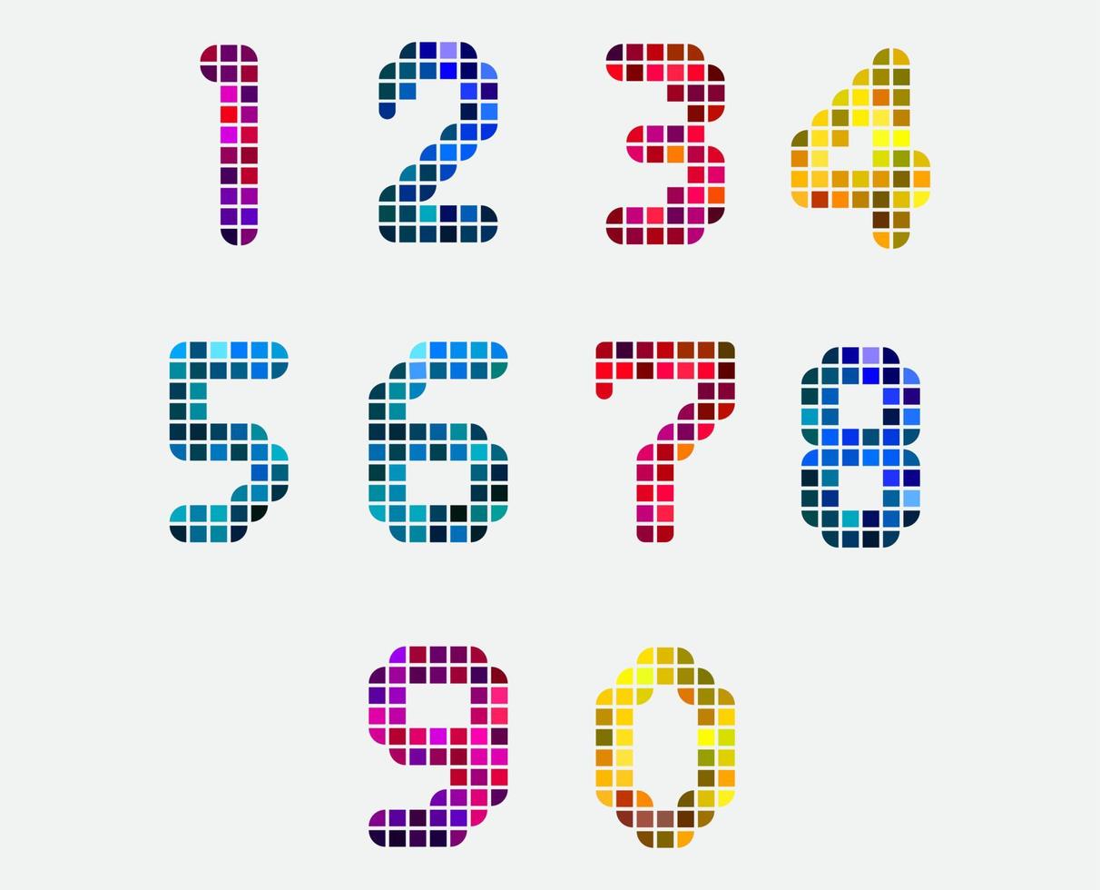 Colorful Number Set vector