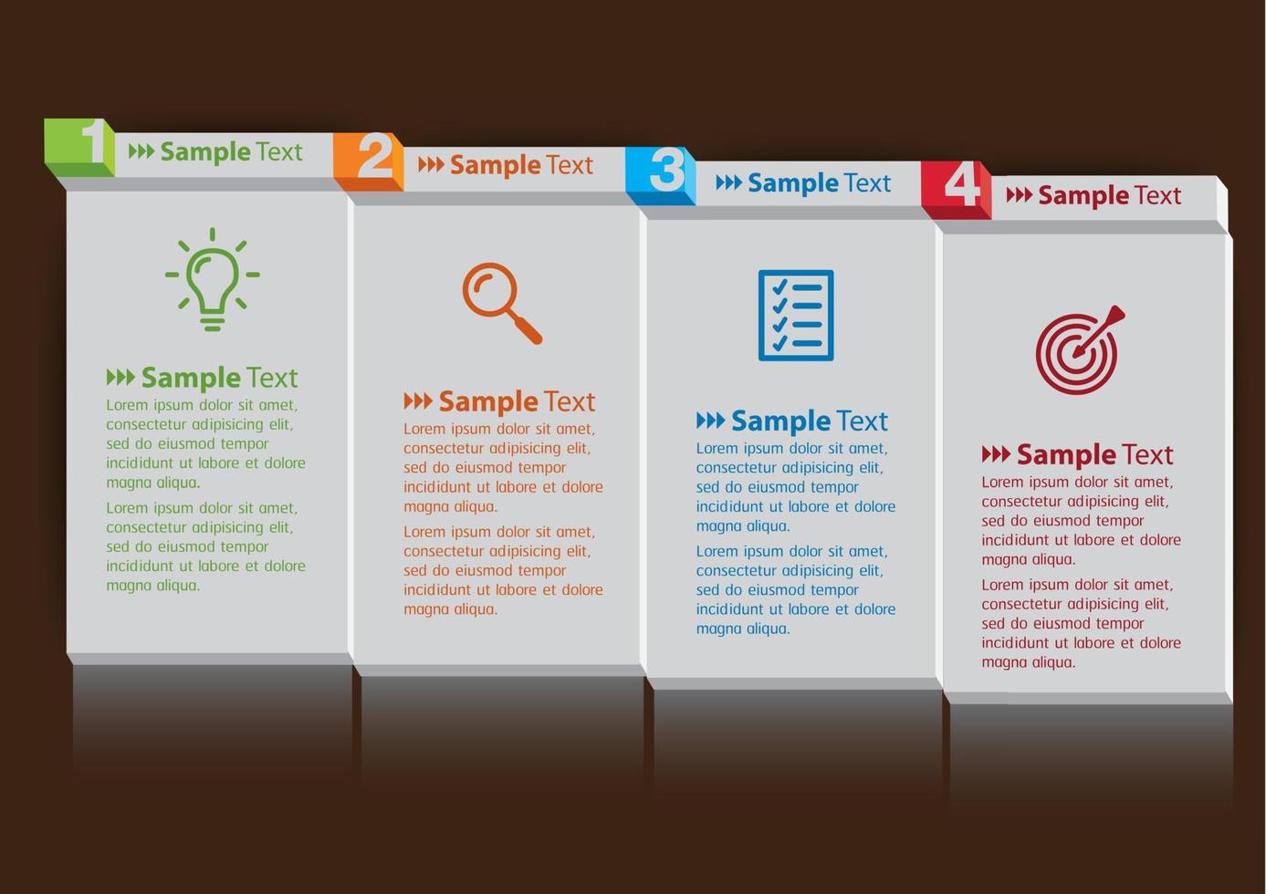 colorida infografía de 4 pasos vector