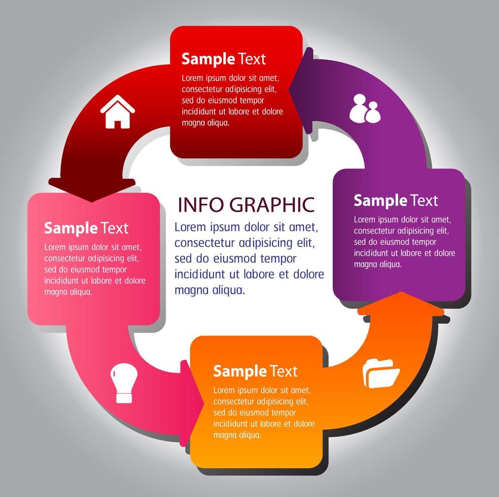 Colorful 4-step Infographic vector