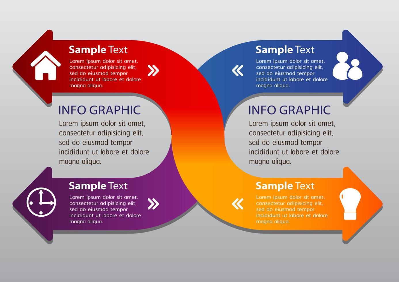 colorida infografía de 4 pasos vector