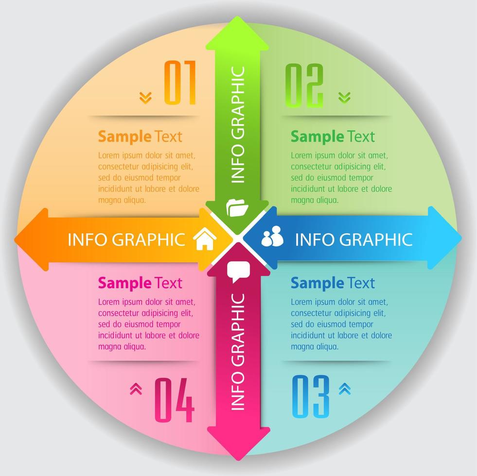 colorida infografía de 4 pasos vector