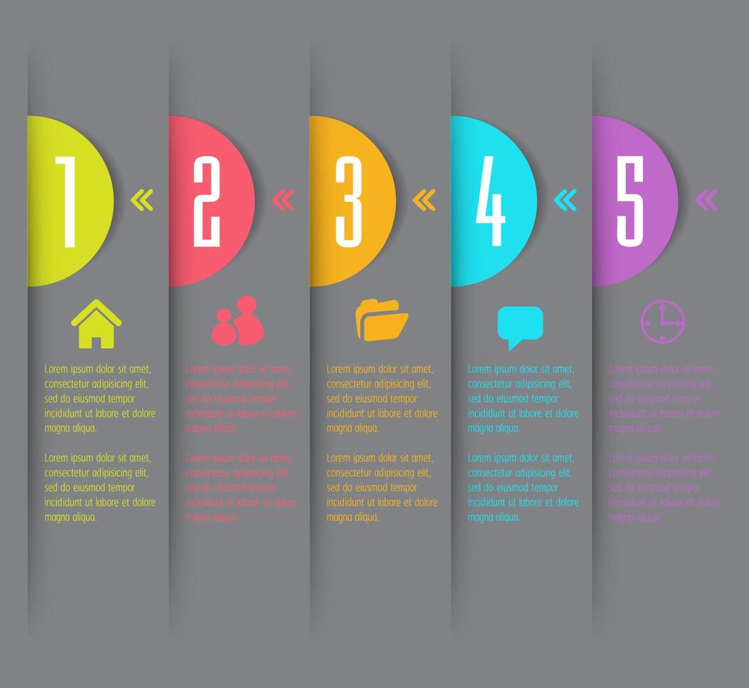 Colorful 5-step Infographic vector