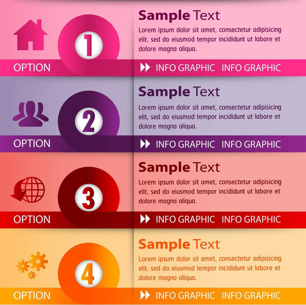 colorida infografía de 4 pasos vector