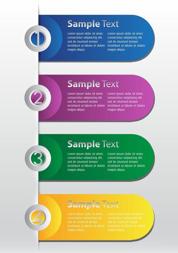 colorida infografía de 4 pasos vector