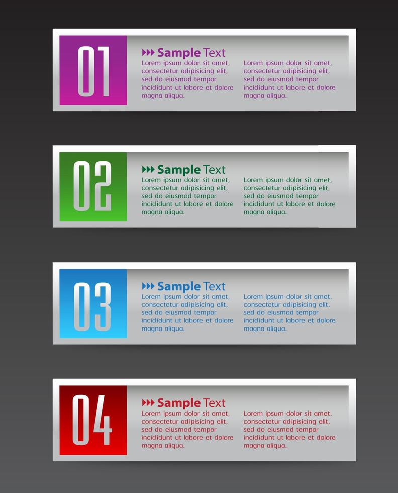 colorida infografía de 4 pasos vector