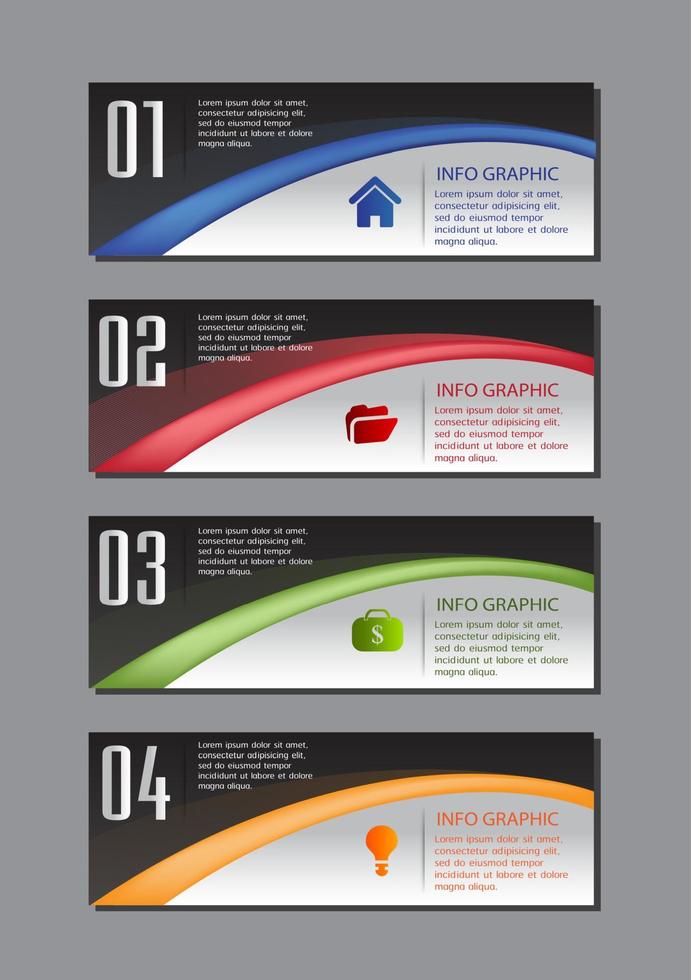 colorida infografía de 4 pasos vector