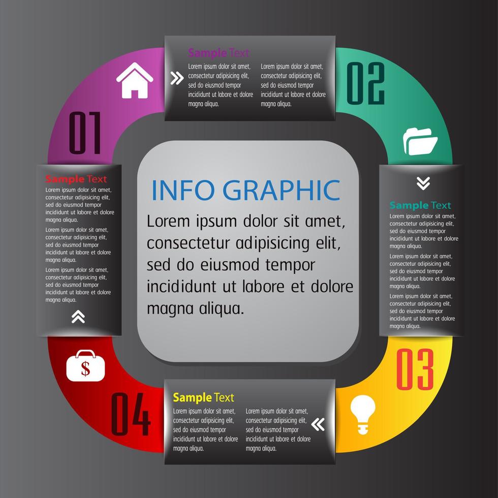 Colorful 4-step Infographic vector