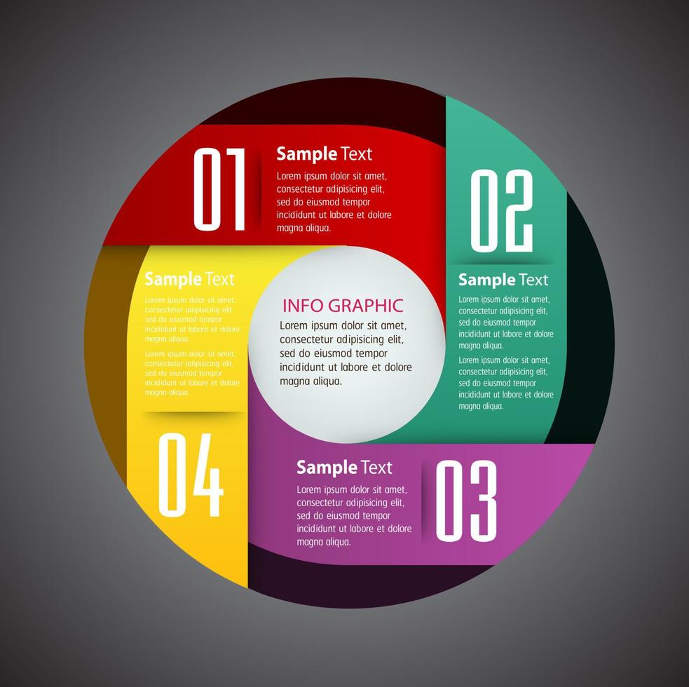 colorida infografía de 4 pasos vector