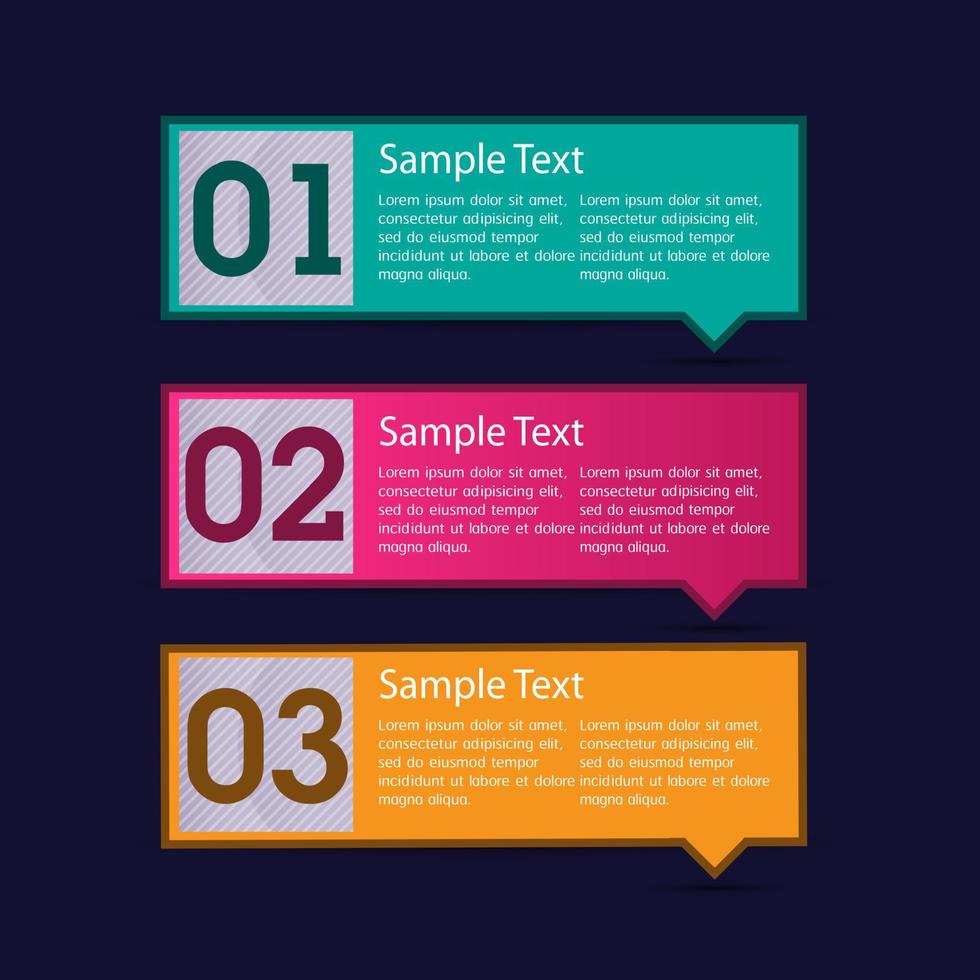 Colorful 3-step Infographic vector