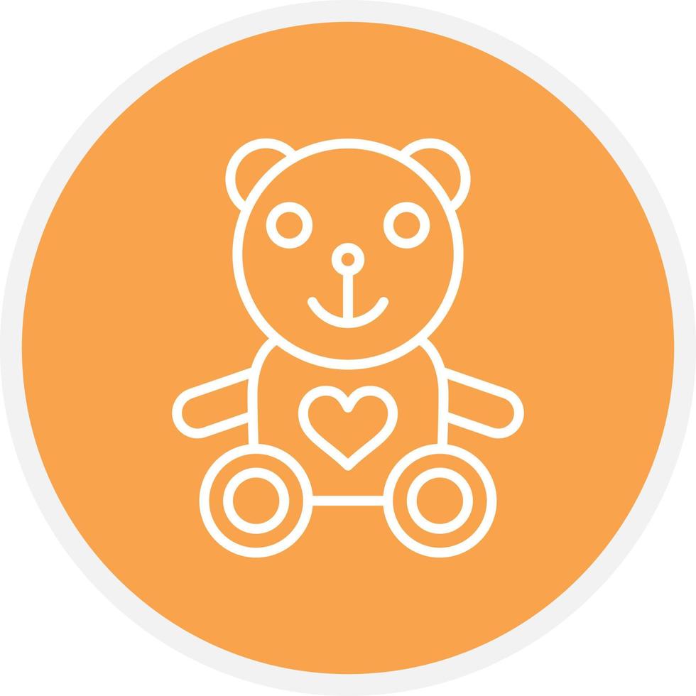 Teddy Bear Line Circle vector
