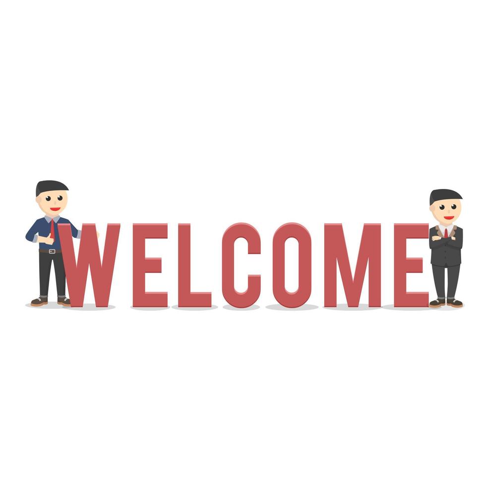 business welcome design character on white background vector