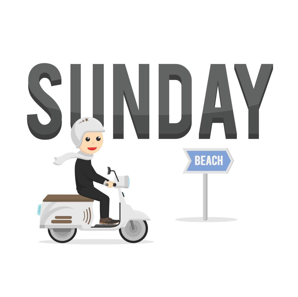 business sunday character on white background vector