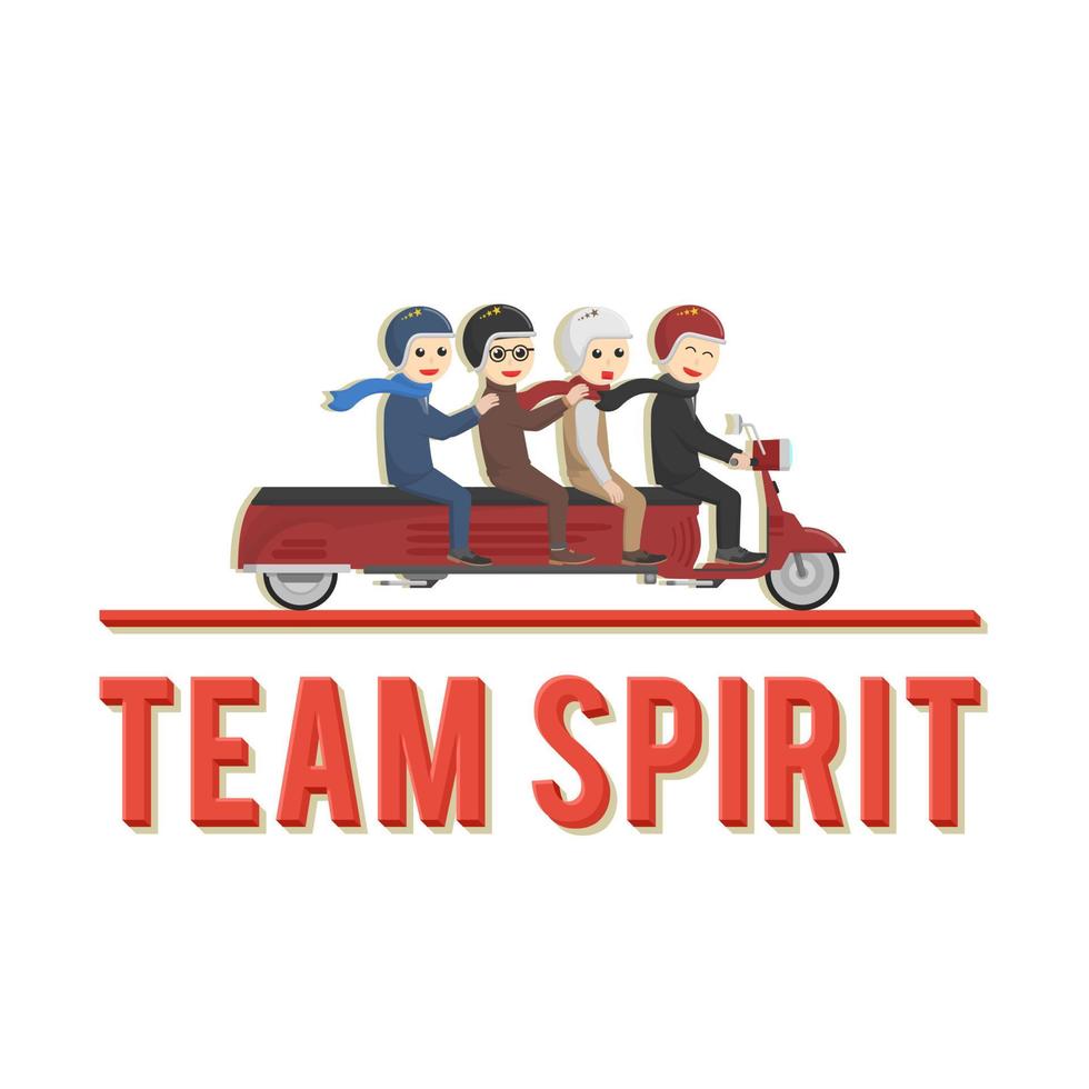 business team spirit people design character letter team spirit vector