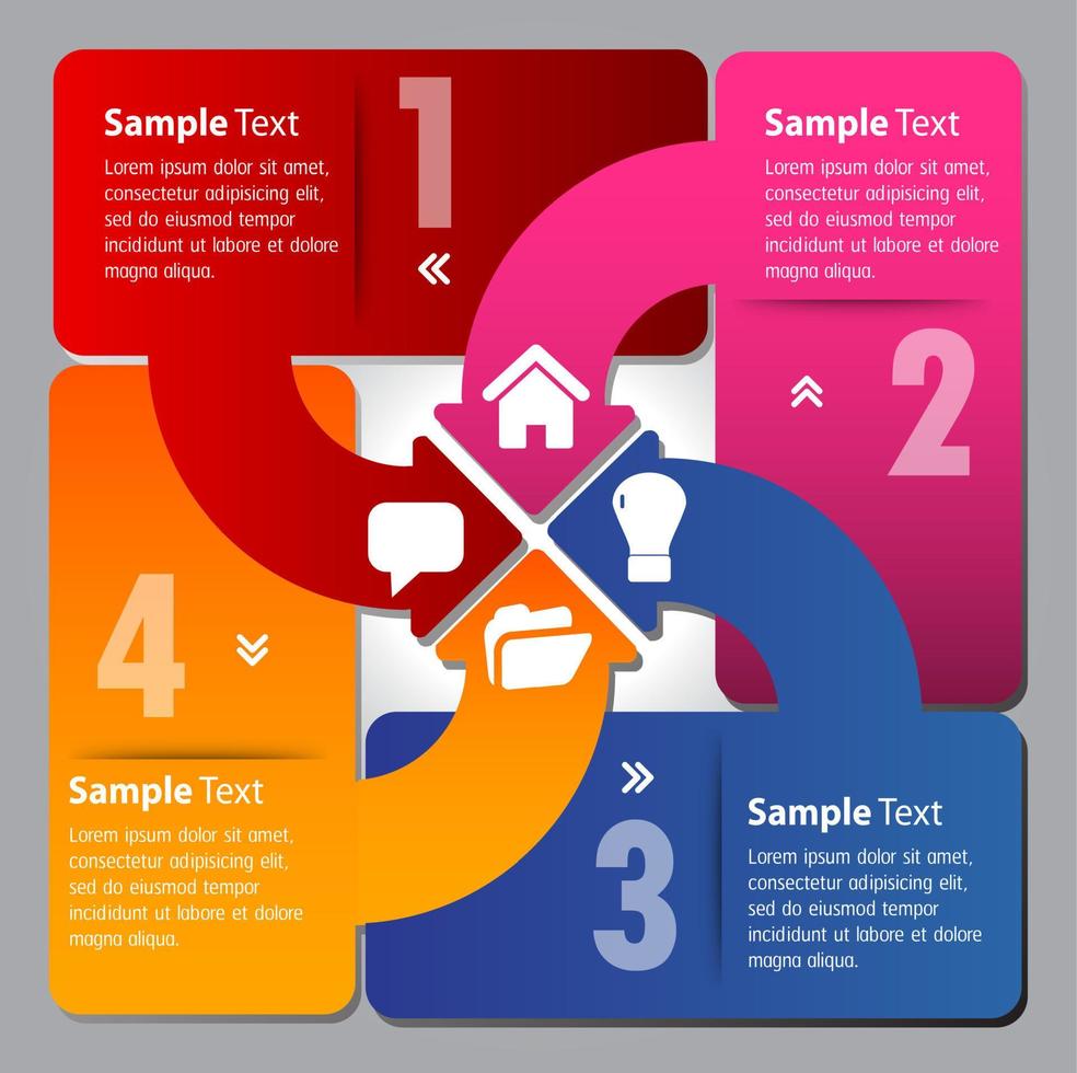 Colorful 4-step Infographic vector