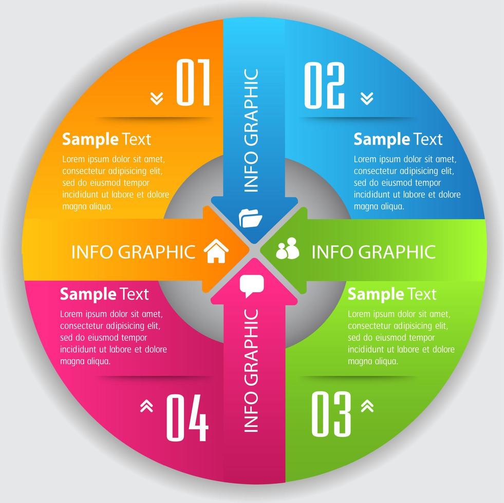 colorida infografía de 4 pasos vector