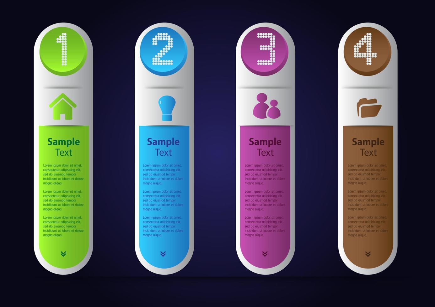 Colorful 4-step Infographic vector
