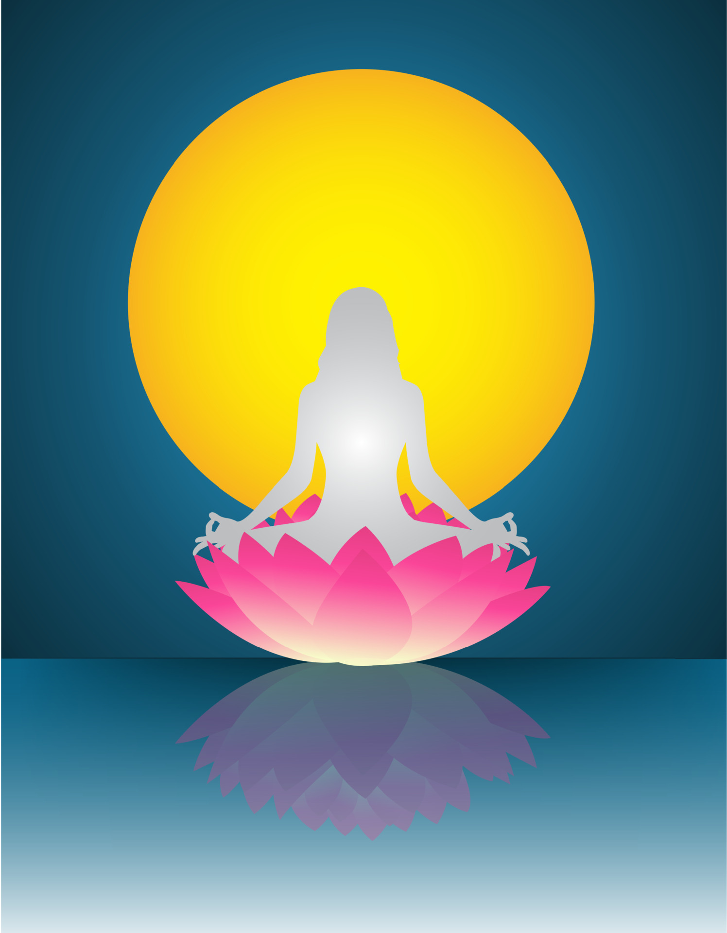 Premium Vector | Yoga guru in a lotus pose relaxing meditating man blue  silhouette in a zen condition vector mark